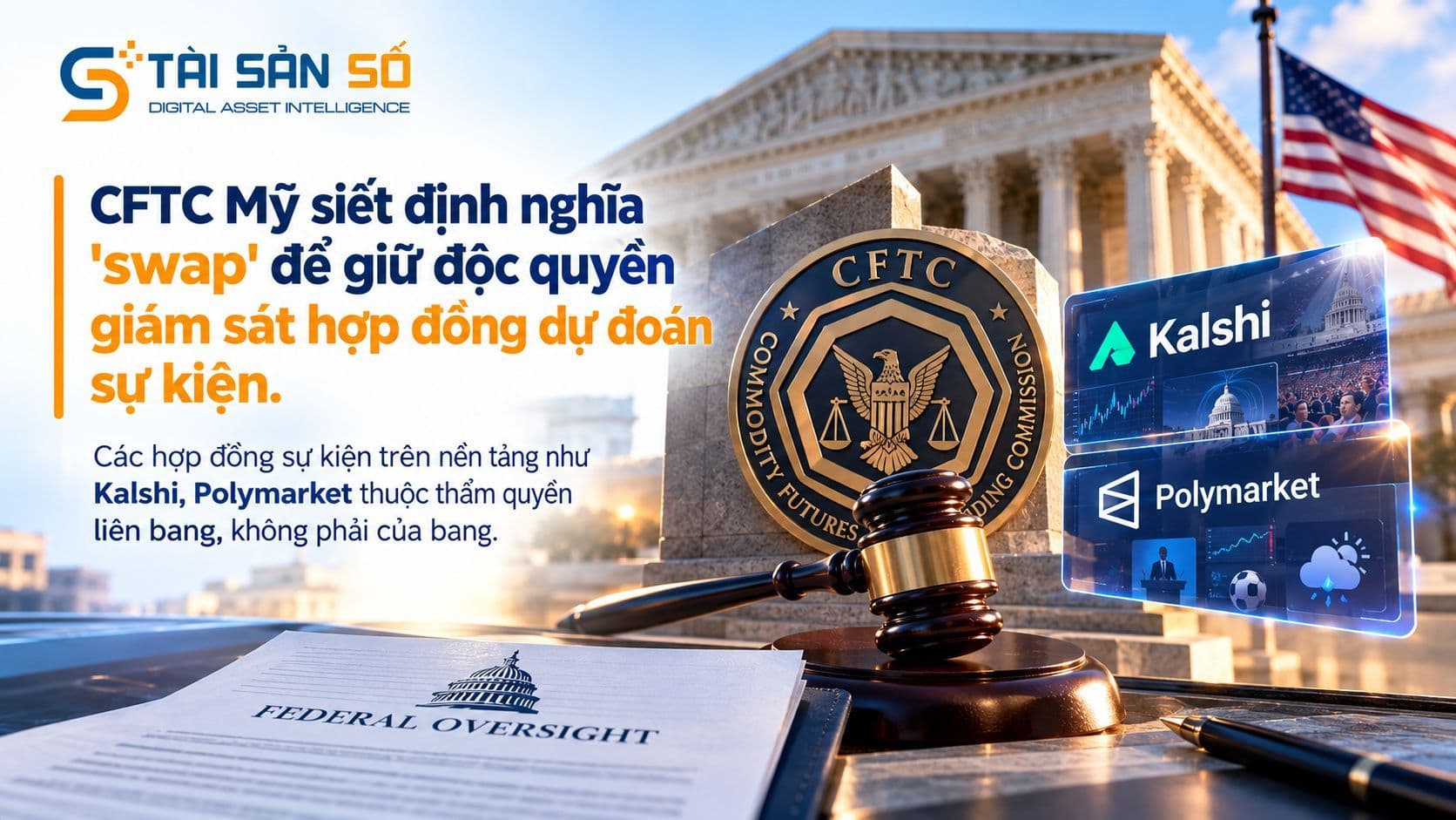 CFTC Mỹ siết định nghĩa 'swap' để giữ độc quyền giám sát hợp đồng dự đoán sự kiện