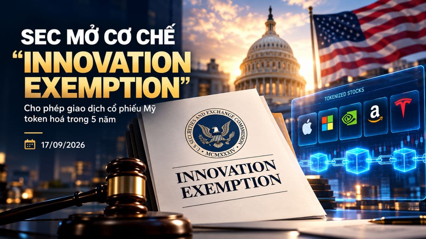 SEC mở khung thí điểm cho cổ phiếu token hoá: vì sao tốc độ công nghệ đang vượt tốc độ lập pháp Mỹ